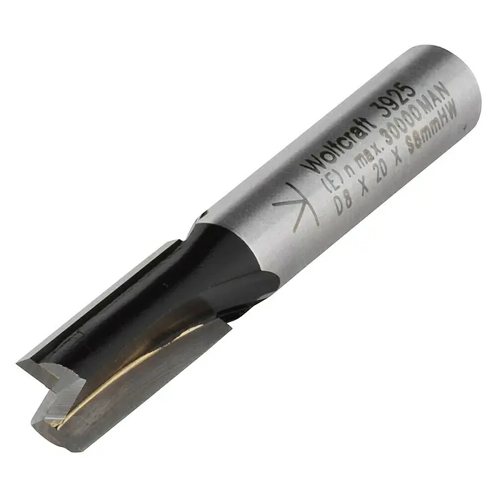 Wolfcraft Nutfräser - Nutbreite: 8 mm, Durchmesser Schaft: 8 mm, Hartmetallbestückt - Diagonale Ansicht