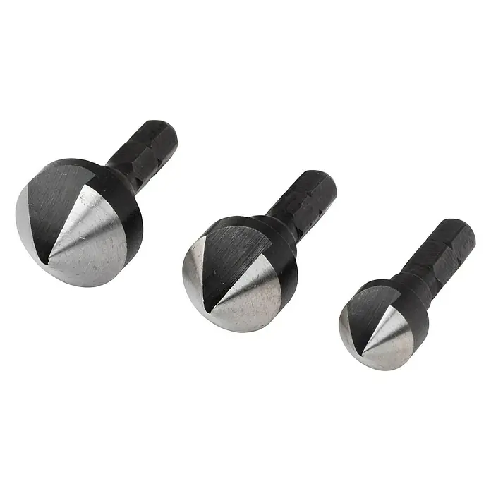 Wolfcraft Kegelsenker-Set - Durchmesser: 12 mm - 19 mm, 3 -tlg. - Diagonale Ansicht