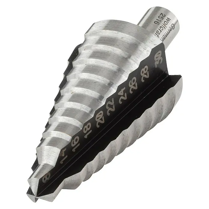 Wolfcraft Stufenbohrer - HS-Stahl, Durchmesser: 8 mm - 30 mm - Diagonale Ansicht