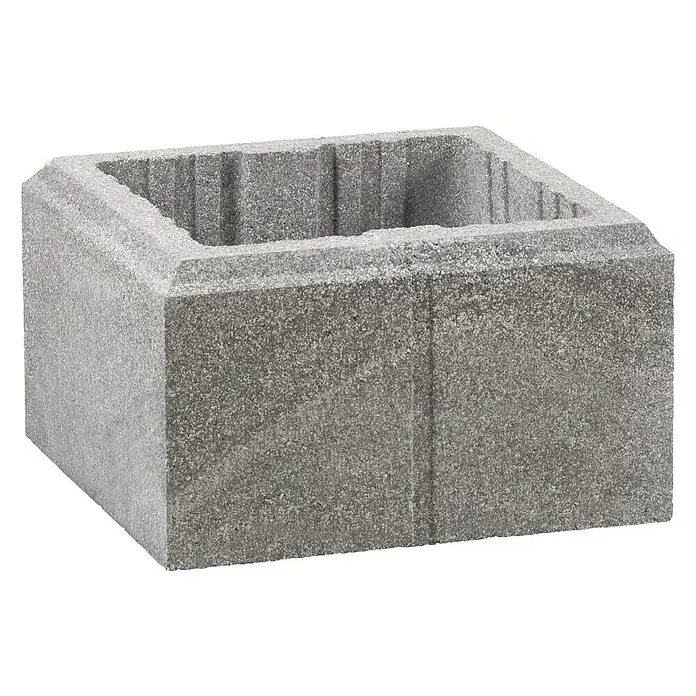 Mauerstein Marmorline Pfeilerstein - 30 x 30 x 17 cm, Beton, Glatt - Diagonale Ansicht