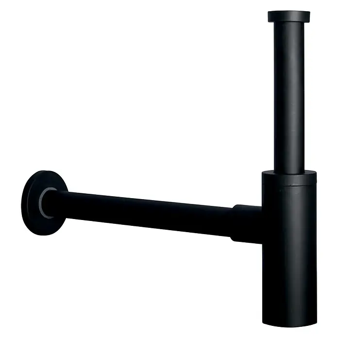 aquaSu Flaschen-Siphon - 1¼″, Schwarz, Durchmesser: 32 mm - Diagonale Ansicht