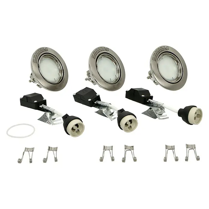 Tween Light Set de focos LED empotrables - 9,6 W, Níquel mate, Blanco cálido, IP44 - Vista angular