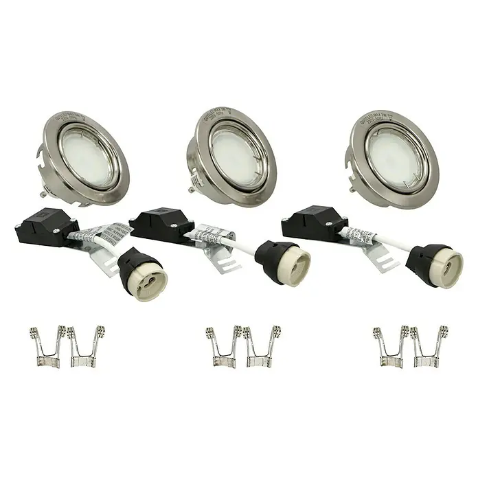 Tween Light LED-Einbauleuchten-Set - 9 W, Nickel matt, 3 Stk., Warmweiß - Diagonale Ansicht