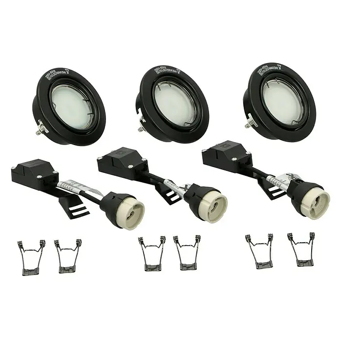 Tween Light Set ugradbenih LED svjetiljki - 9 W, Crne boje, 3 Kom., Topla bijela - Dijagonalni pogled