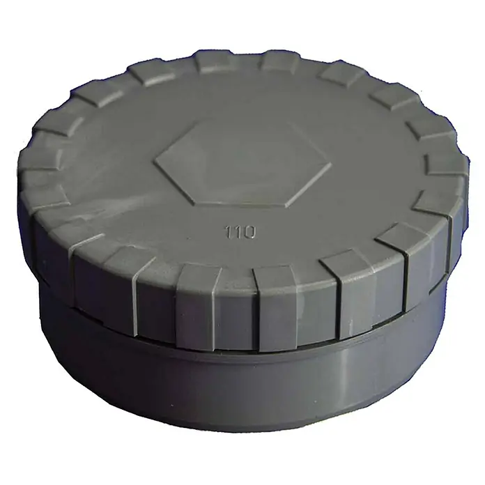 Tecnoagua Tapón PVC final con registro - 75 mm - Vista angular