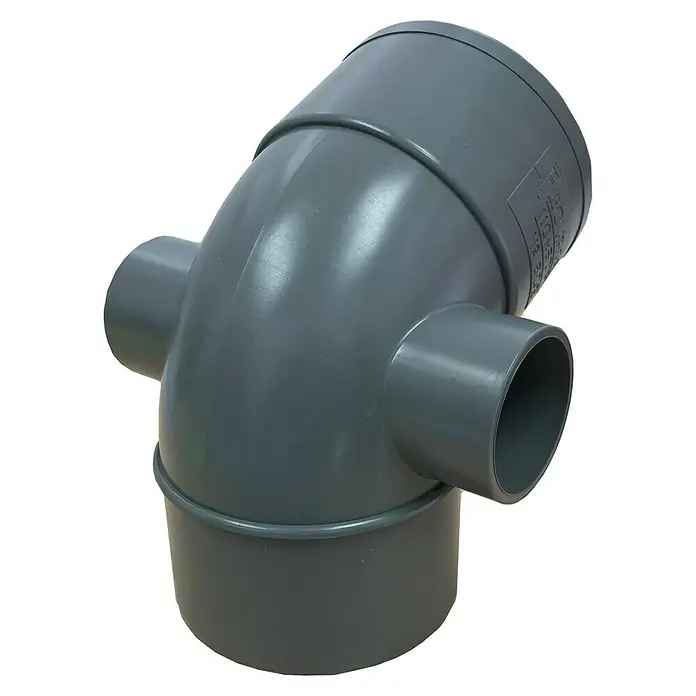 Tecnoagua Codo PVC M-H con 2 injertos - 110 mm - 50 mm, 45 ° - Vista angular