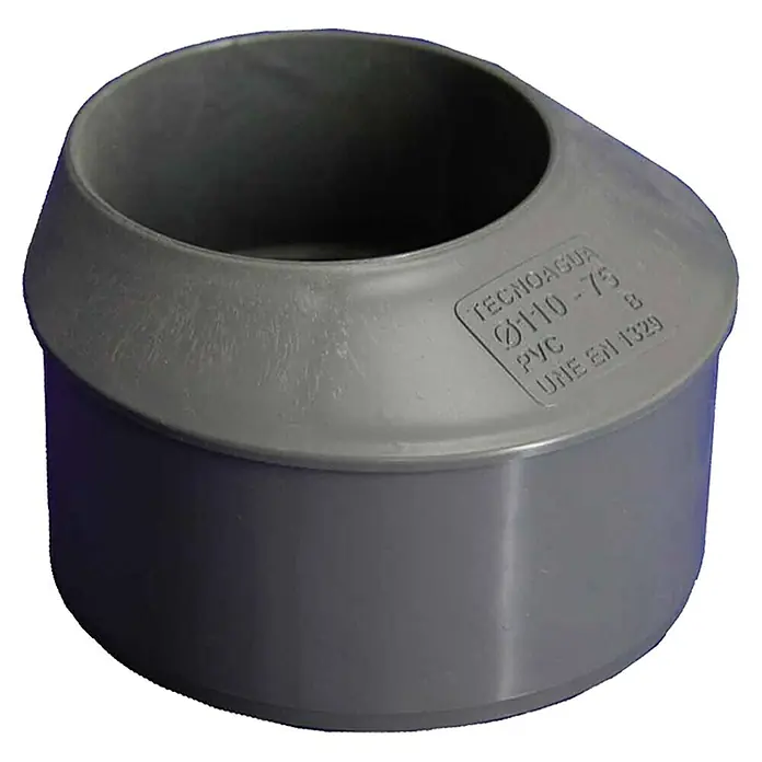 Tecnoagua Reducción de PVC excéntrica comprimida - 200 mm - 160 mm - Vista angular