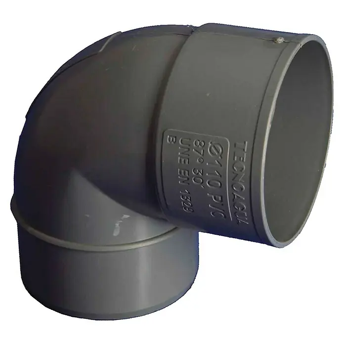 Tecnoagua Codo PVC M-H - 160 mm, 87 ° - Vista de perfil derecho