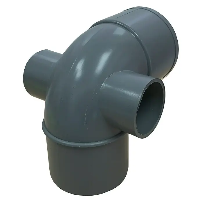 Tecnoagua Codo PVC M-H con 2 injertos - 110 mm - 50 mm, 87 ° - Vista angular