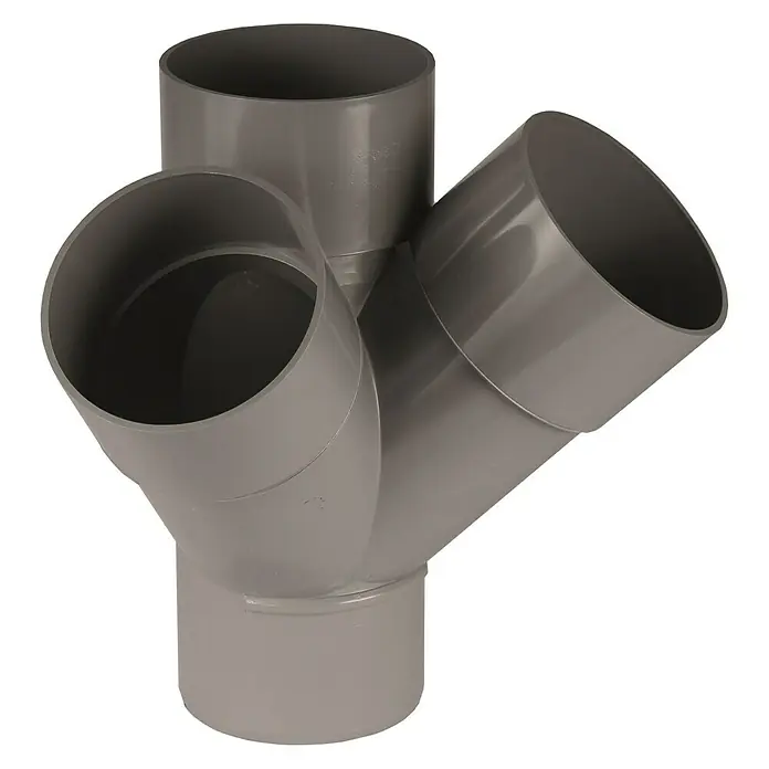 Tecnoagua Derivación PVC doble escuadra M-H - 110 mm, 45 ° - Vista frontal