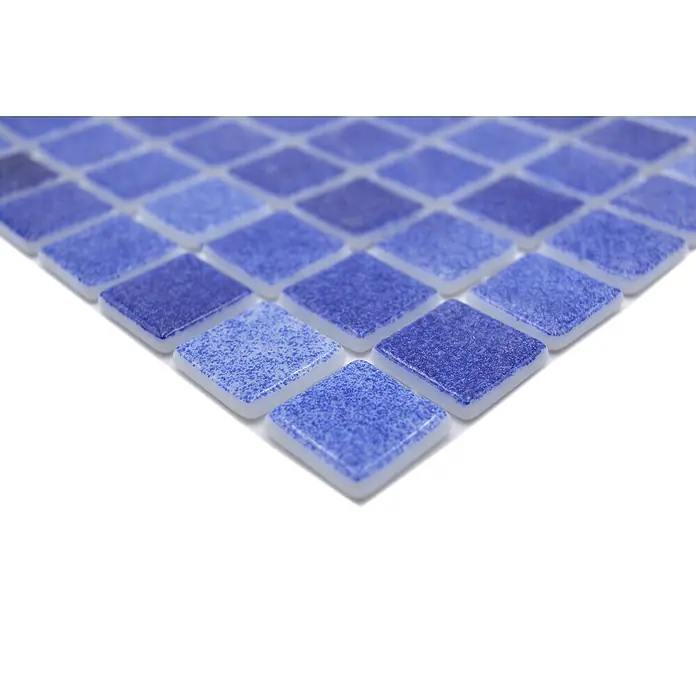 Mozaïektegel vierkant Eco Niebla VP508PAT - 31,6 x 31,6 cm, Navy-blauw, Mat - Close-up