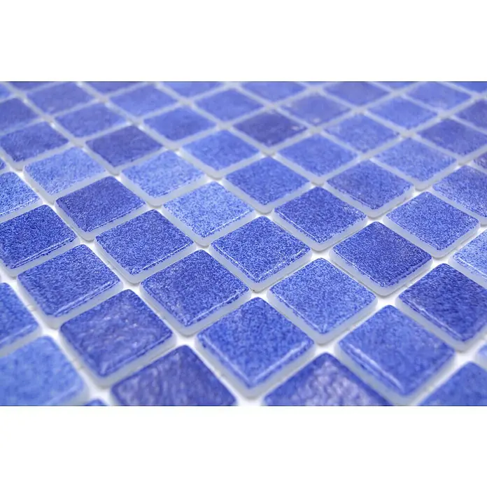 Mozaïektegel vierkant Eco Niebla VP508PAT - 31,6 x 31,6 cm, Navy-blauw, Mat - Close-up