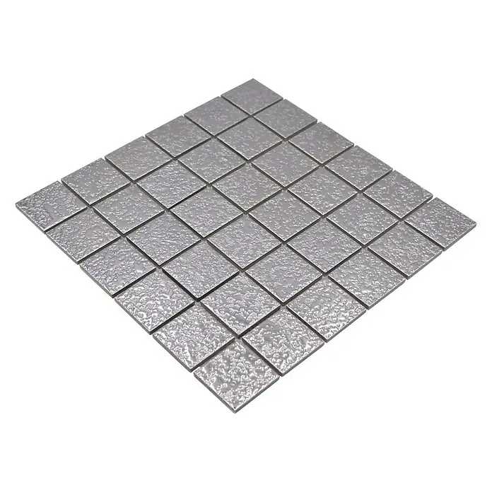 Mosaikfliese Uni SB 595 - 30,6 x 30,6 cm, Silber, Glänzend - Diagonale Ansicht