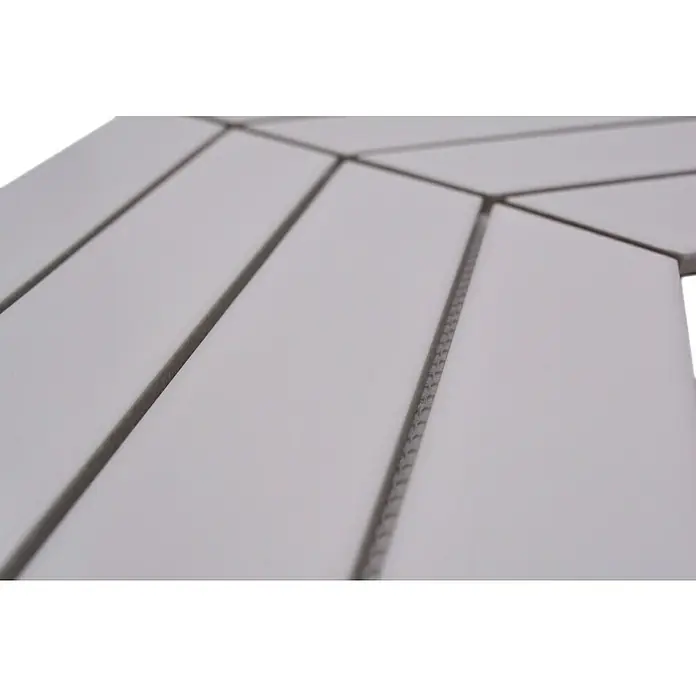 Mosaikfliese Chevron Uni - 31,8 x 22,4 cm, Weiß, Matt - Detailaufnahme