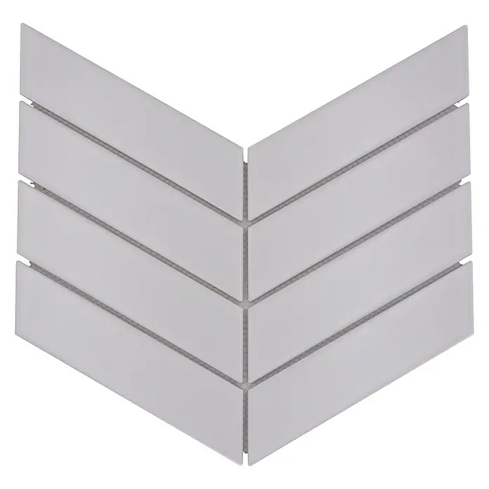 Mosaikfliese Chevron Uni - 31,8 x 22,4 cm, Weiß, Matt - Ansicht von oben