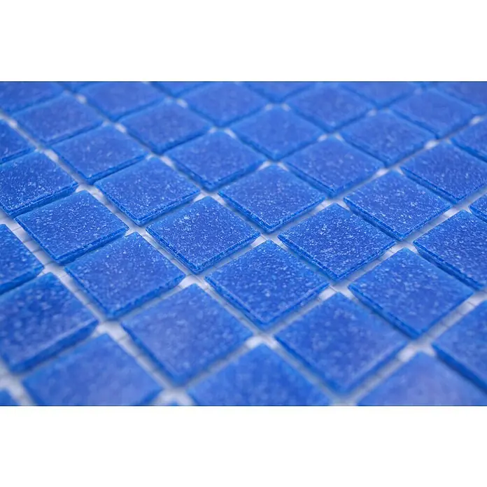 Mozaïektegel vierkant glas Uni GM A 38P - 32,7 x 30,5 cm, Donkerblauw, Glanzend - Close-up