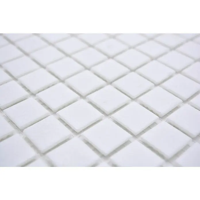 Mozaïektegel vierkant glas Uni GM A 11P - 32,7 x 30,5 cm, Wit, Glanzend - Close-up