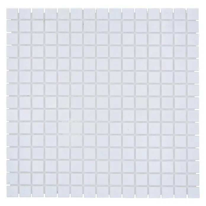 Mozaïektegel vierkant glas Uni GM A 11P - 32,7 x 30,5 cm, Wit, Glanzend - Top-down weergave
