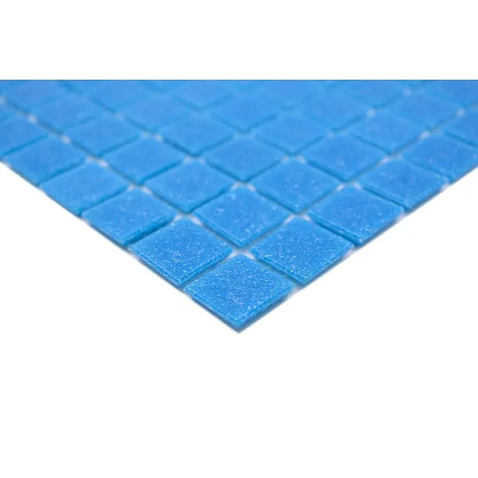 Mosaikfliese Quadrat Crystal Uni GM A 31P - 32,7 x 30,5 cm, Blau, Glänzend - Detailaufnahme