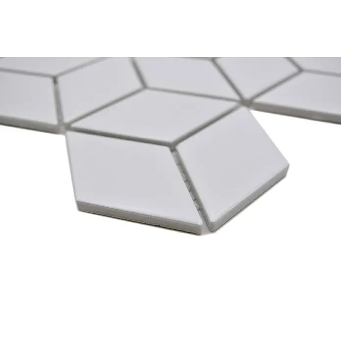 Mosaikfliese Würfel - 26,6 x 30,5 cm, Weiß, Matt - Detailaufnahme