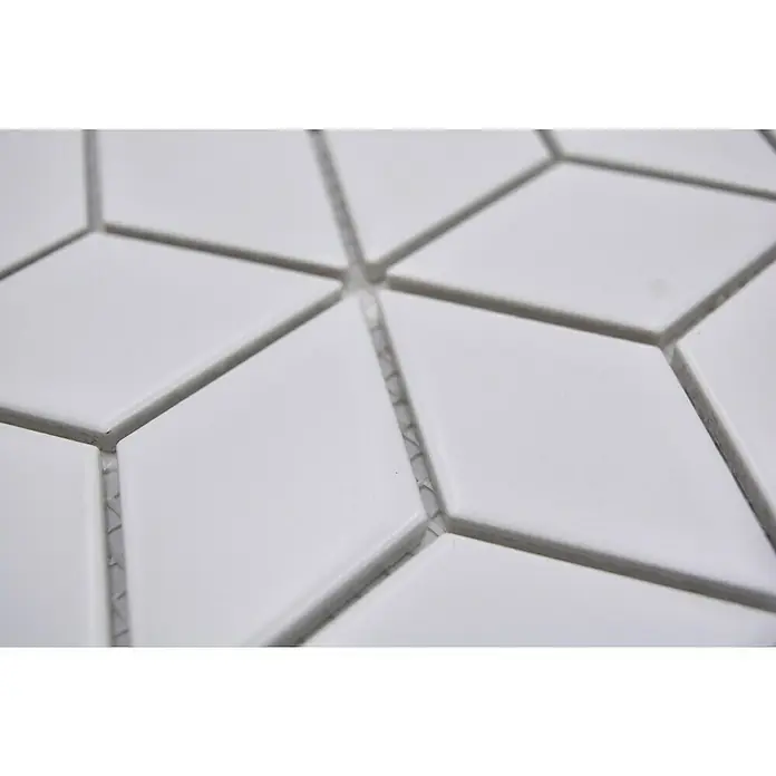 Mosaikfliese Würfel - 26,6 x 30,5 cm, Weiß, Matt - Detailaufnahme