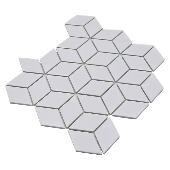 Mosaikfliese Würfel - 26,6 x 30,5 cm, Weiß, Matt - Ansicht von oben