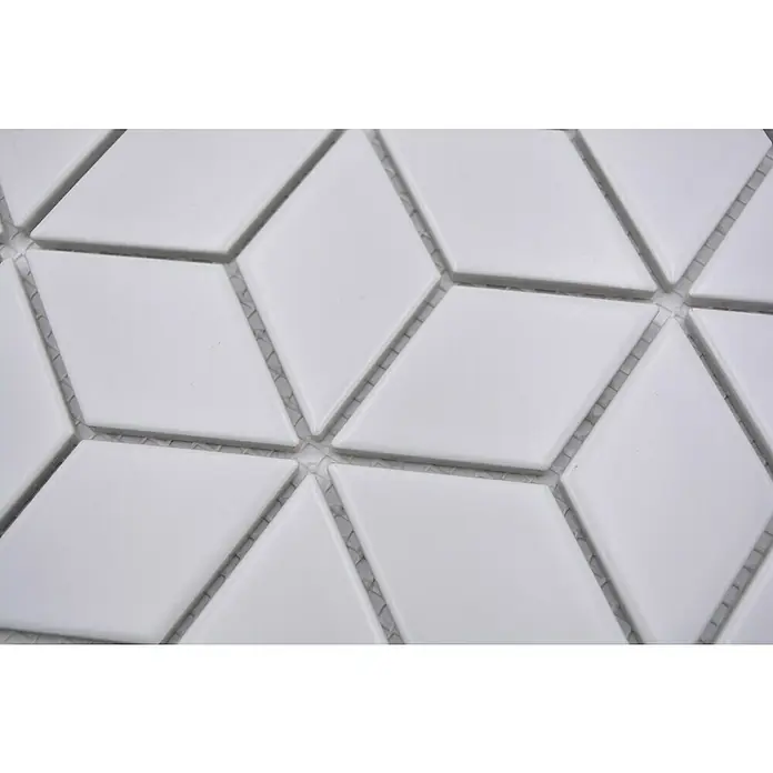 Mosaikfliese Würfel - 26,6 x 30,5 cm, Weiß, Matt - Detailaufnahme