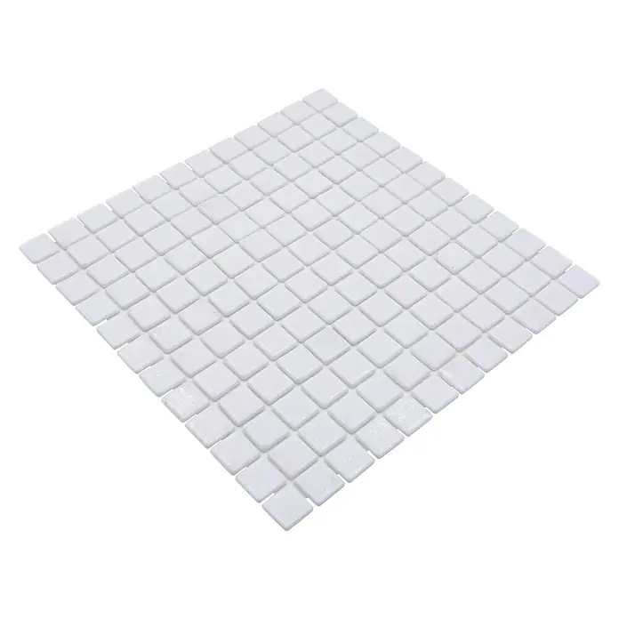 Mozaïektegel vierkant Eco Blanco VP100PAT - 31,6 x 31,6 cm, Wit, Mat - Diagonaal zicht