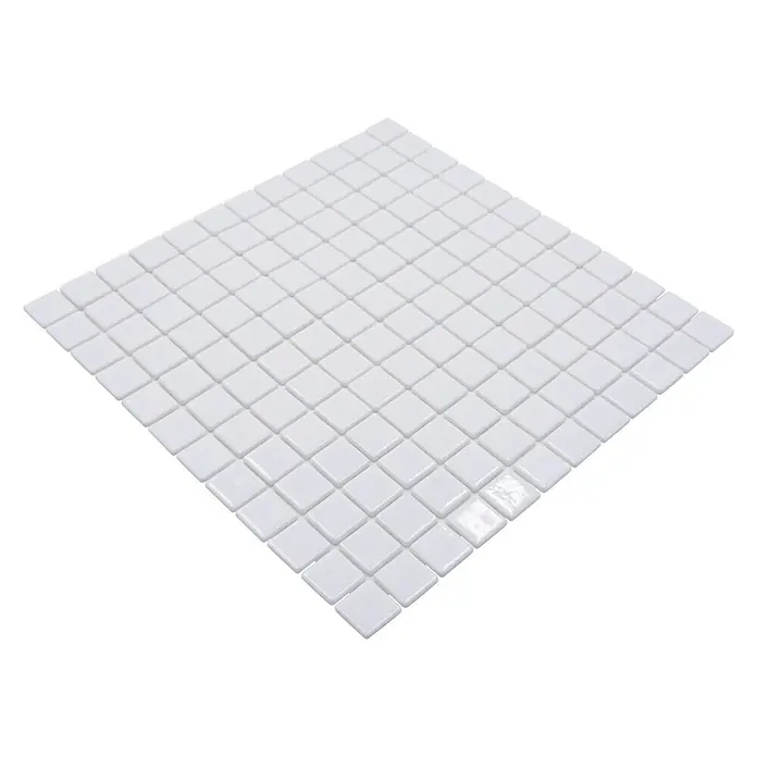 Mozaïektegel vierkant Eco Blanco VP100PUR - 31,6 x 31,6 cm, Wit, Glanzend - Diagonaal zicht