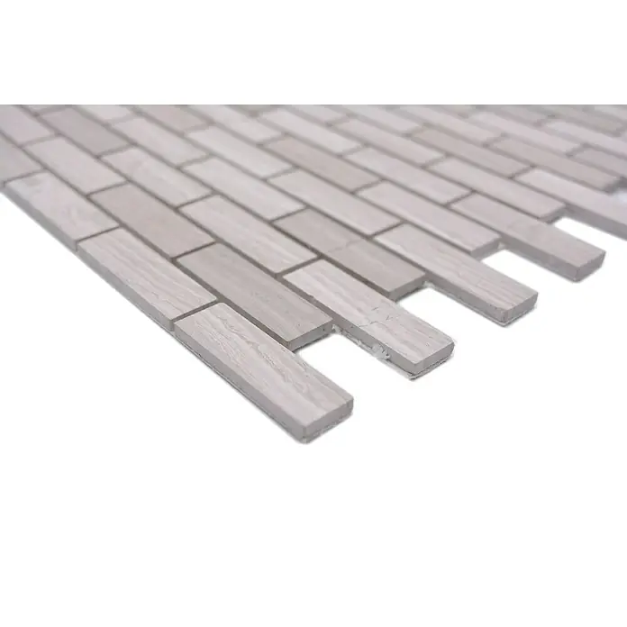 Selbstklebemosaik SAM 4NM72 - 30 x 30,5 cm, Marmor, Grau/Weiß - Detailaufnahme