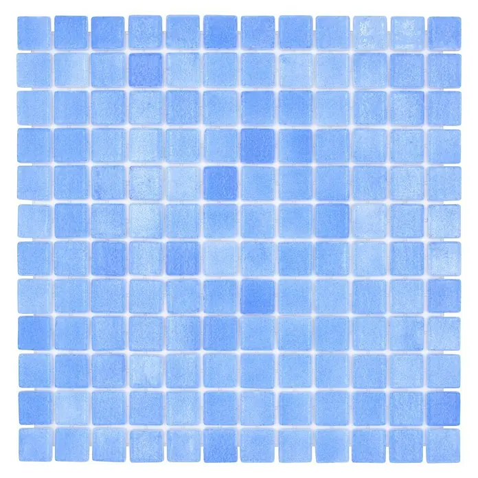 Mozaïektegel vierkant Eco Niebla VP110PAT - 31,6 x 31,6 cm, Mix lichtblauw, Mat - Top-down weergave