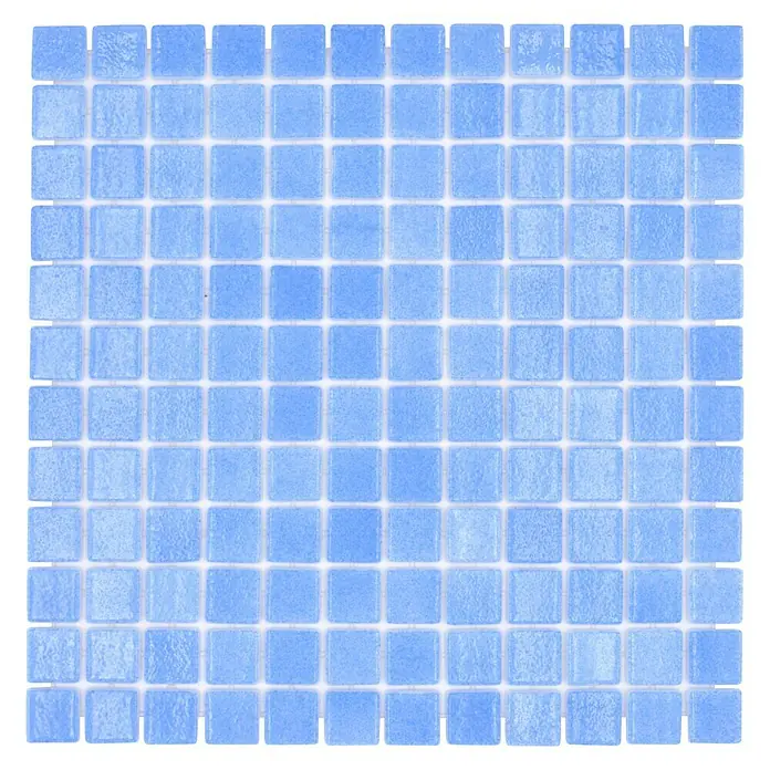 Mozaïektegel vierkant Eco Niebla VP110PUR - 31,6 x 31,6 cm, Mix lichtblauw, Glanzend - Top-down weergave
