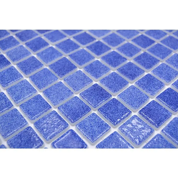 Mozaïektegel vierkant Eco Niebla VP508PUR - 31,6 x 31,6 cm, Navy-blauw, Glanzend - Close-up