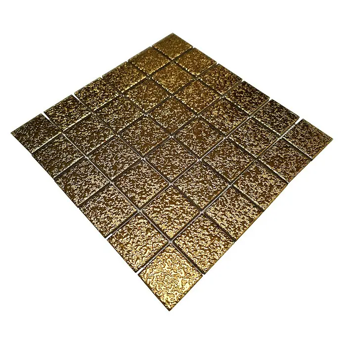 Mozaïektegel vierkant Classic GO 484 - 30,6 x 30,6 cm, Goud, Glanzend - Diagonaal zicht