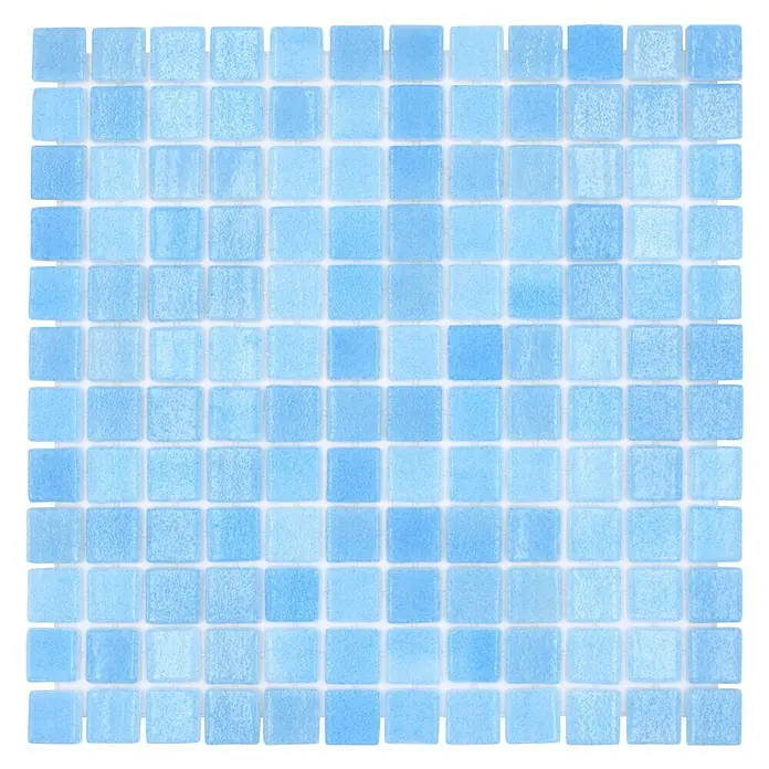 Mozaïektegel vierkant Eco Niebla VP501PUR - 31,6 x 31,6 cm, Turquoise, Glanzend - Top-down weergave