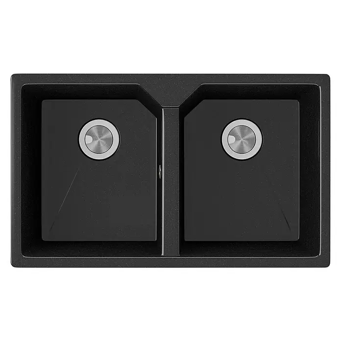 Atron Fregadero encastrable Piros - 49,5 x 81,6 cm, Acrílico, Negro, Mate - Vista descendente