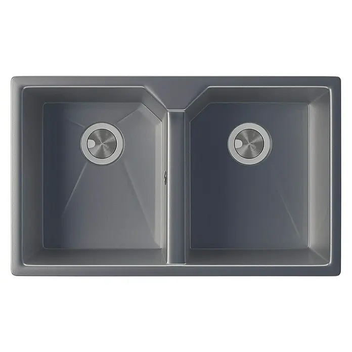 Atron Fregadero encastrable Piros - 49,5 x 81,6 cm, Acrílico, Gris, Mate - Vista descendente