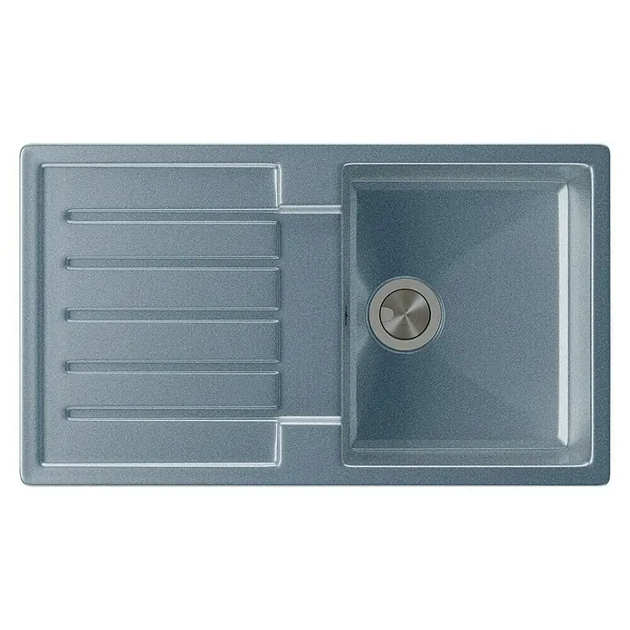 Atron Fregadero encastrable Ignis - 49,6 x 85 cm, 1 cubeta, Acrílico, Gris, Brillante - Vista descendente