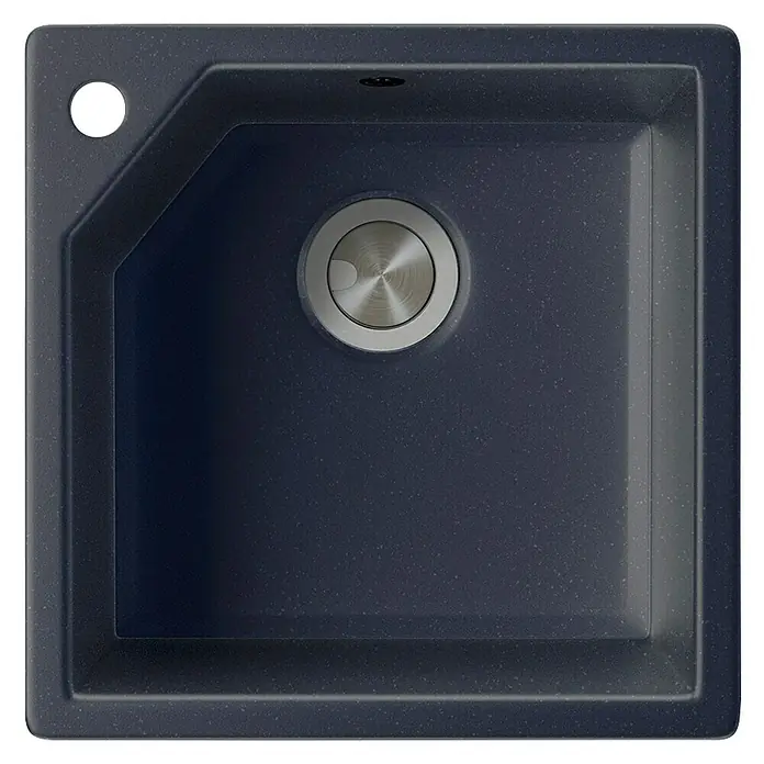 Atron Fregadero encastrable Gea - 47,5 x 47,5 cm, 1 cubeta, Acrílico, Negro, Mate - Vista descendente