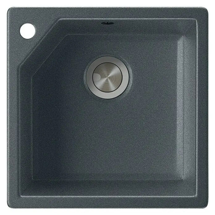 Atron Fregadero encastrable Gea - 47,5 x 47,5 cm, 1 cubeta, Acrílico, Gris, Mate - Vista descendente