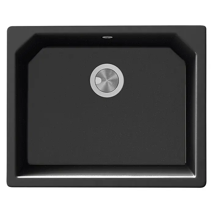 Atron Fregadero encastrable Magma - 48,5 x 59,5 cm, Acrílico, Negro, Mate - Vista descendente
