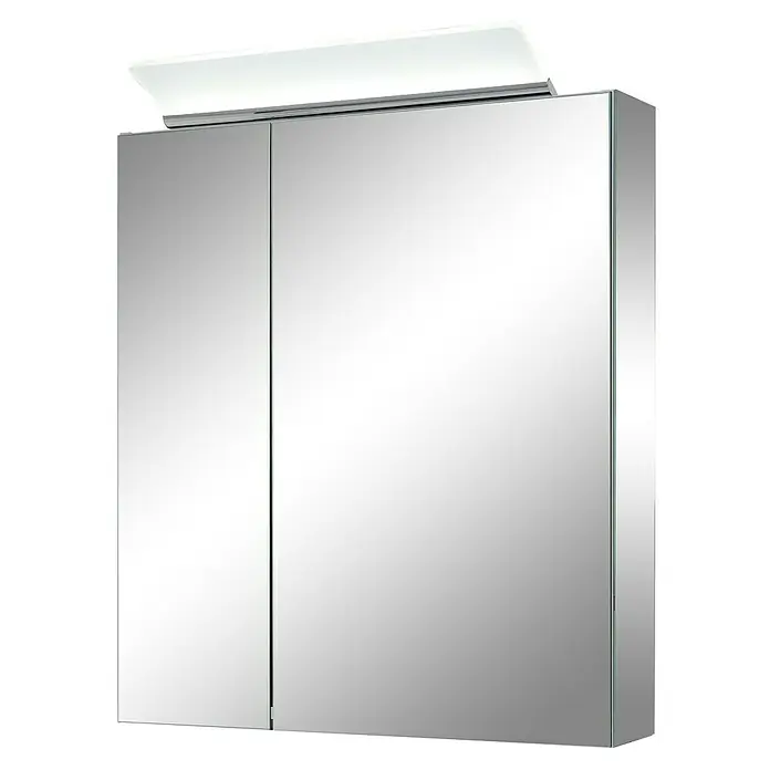 Riva LED-Spiegelschrank Reflex - B x H: 70 x 80 cm, Mit Beleuchtung, Spanplatte, Farblos - Vorderansicht