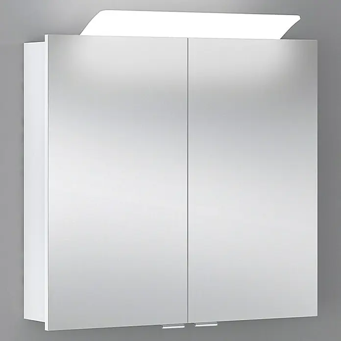 Camargue Orion LED-Spiegelschrank - B x H: 73 x 68 cm, Mit Beleuchtung, Spanplatte, Weiß - Vorderansicht
