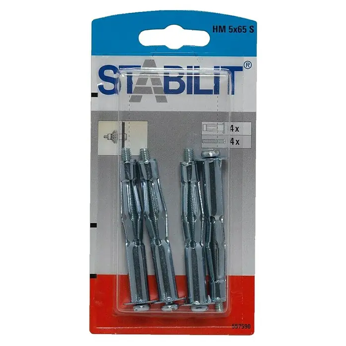 Stabilit Metall-Hohlraumdübel HM-S - Länge Dübel: 65 mm, 4 Stk. - Vorderansicht