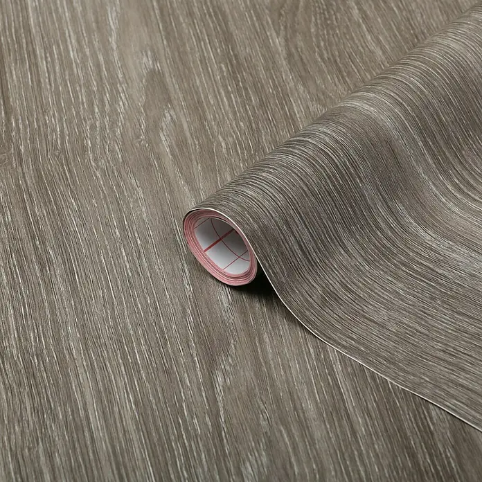 D-c-fix Holzoptikfolie - L x B: 200 x 45 cm, Sheffield Oak, Perlgrau, Selbstklebend - Detailaufnahme