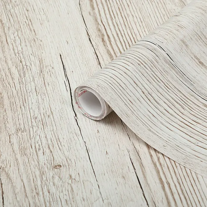D-c-fix Holzoptikfolie - L x B: 200 x 45 cm, Holz, Hellgrau, Selbstklebend - Detailaufnahme