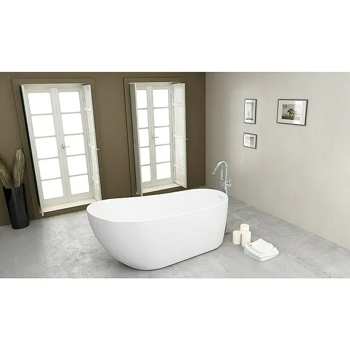 Bañera independiente Java - L x An: 180 x 80 cm, Acrílico sanitario, Blanco - Foto ambiente
