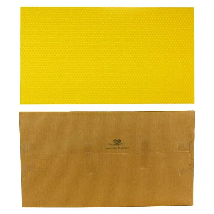 Bienenwachs-Mittelwand - B x L: 220 x 395 mm, Inhalt: 1 kg, Breitwabe - Ansicht von oben