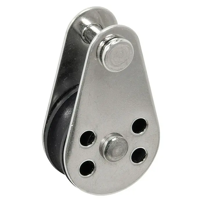 Polea de bloqueo 1 - Sencillo, Para diámetro de cable: 6 mm, Material polea de cable: Nylon - Vista angular