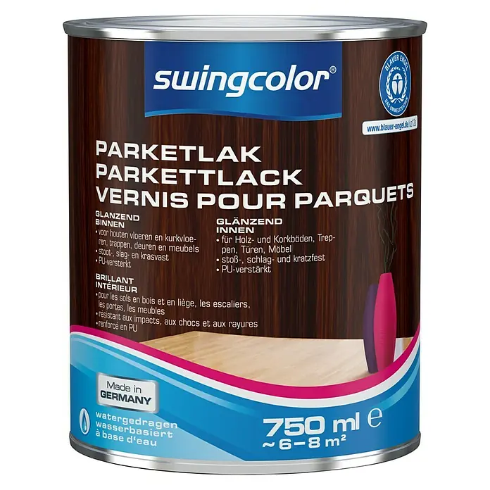 swingcolor Parketlak - Kleurloos, 750 ml, Glanzend - Vooraanzicht